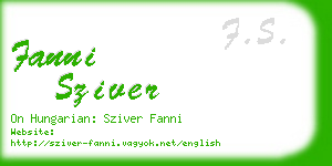 fanni sziver business card